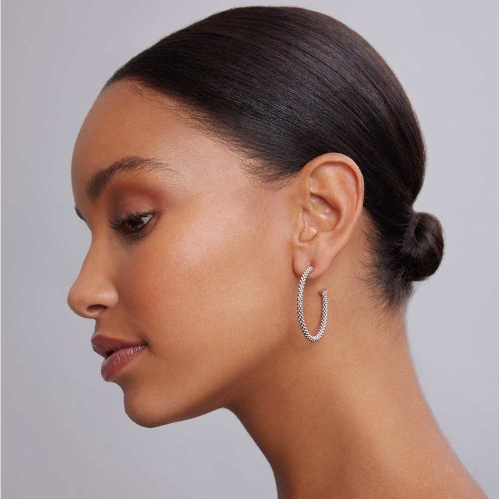 LAGOS Medium Cavier Hoop Earrings